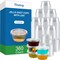 360 Set 3.25 oz Shot Cups with Lids, Sturdy & Food Safe Disposable Plastic Portion Condiment Dipping Sauce Cups